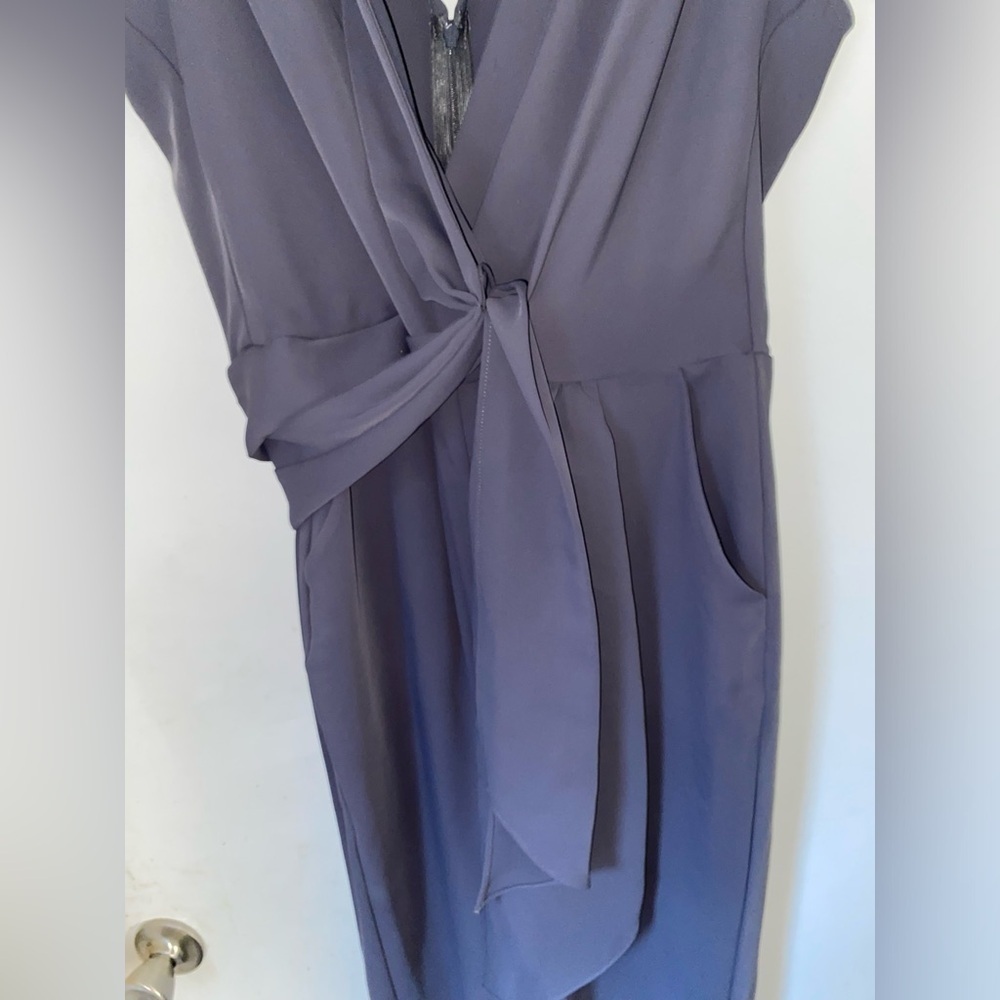 ASTR The Label Gray Knot Waist Tie Sleeveless Jumpsuit XL - Picture 6 of 7